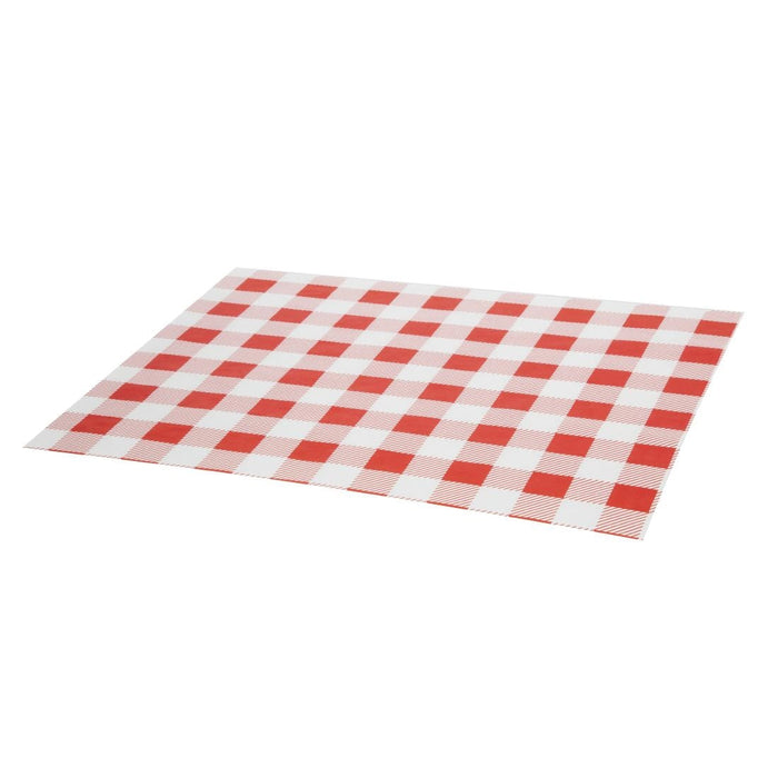 Greaseproof Paper Sheets Red Gingham 310 x 380mm (200 Pack) Chevler