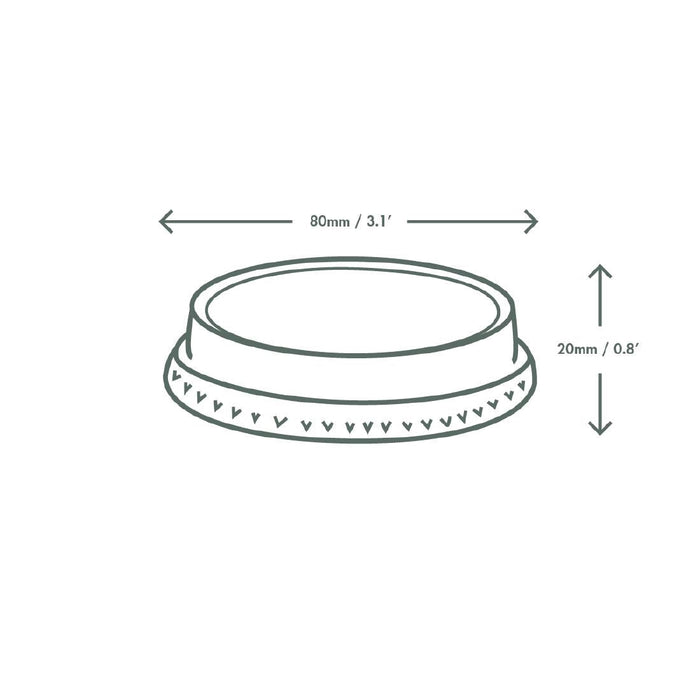 Vegware Compostable Flat Lids With No Hole 200ml / 7oz (1000 Pack) Vegware