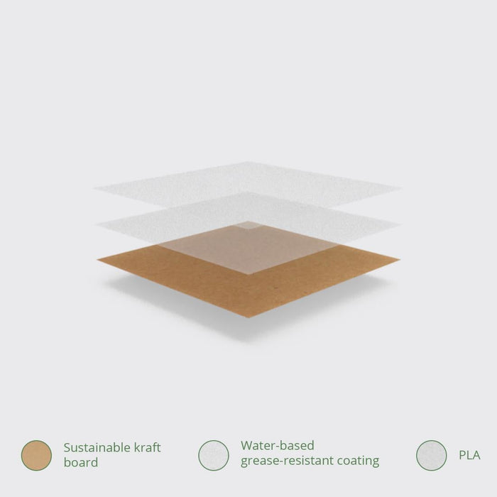 Vegware Compostable Kraft Tortilla Wrap Boxes With PLA Window (500 Pack) Vegware