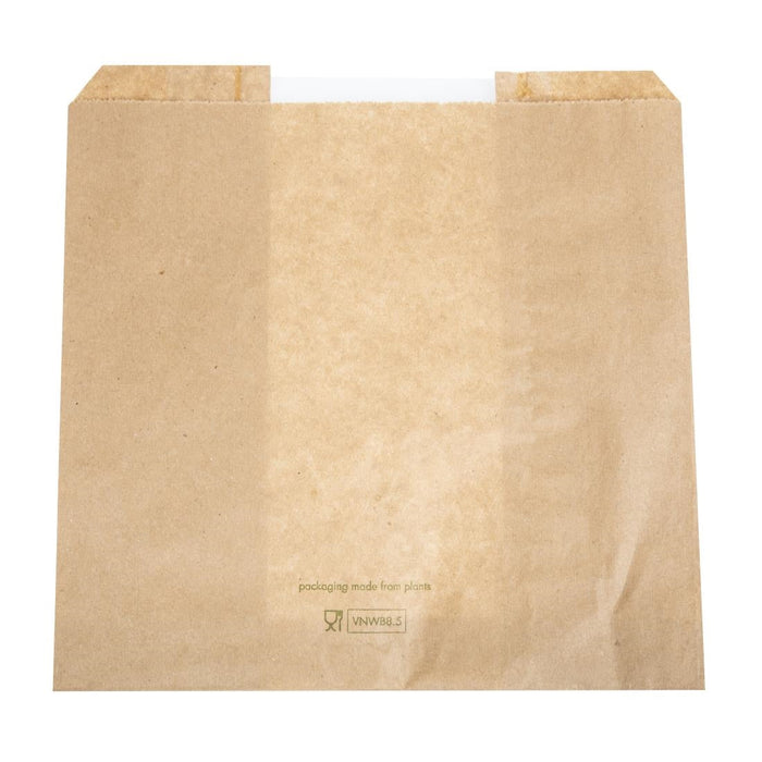 Vegware Compostable Kraft Sandwich Bags with NatureFlex Window Small (1000 Pack) Vegware