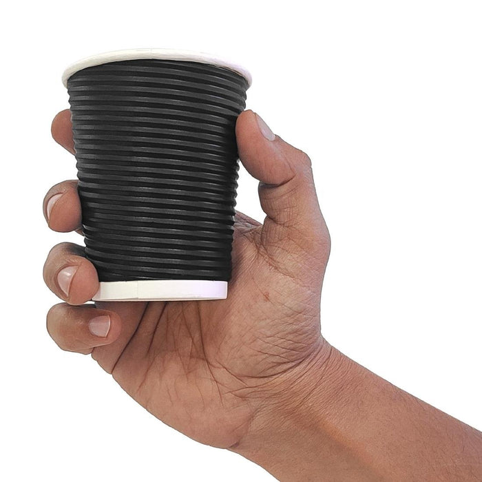 Fiesta Recyclable Coffee Cups Ripple Wall Black 225ml / 8oz (500 Pack) Fiesta Recyclable