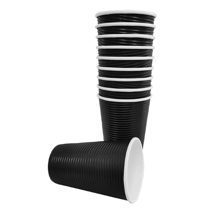 Fiesta Recyclable Ripple Wall Takeaway Coffee Cups Black 455ml (500 Pack) Fiesta Recyclable