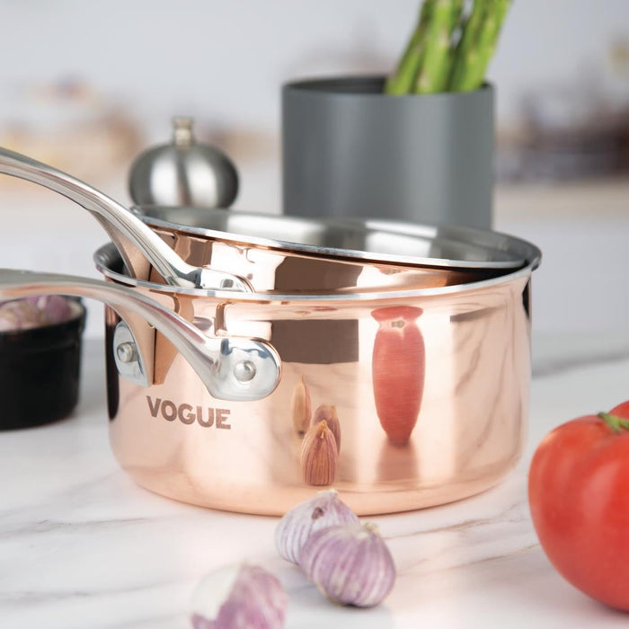 Vogue Copper Tri-Wall Saucepan 18cm Vogue
