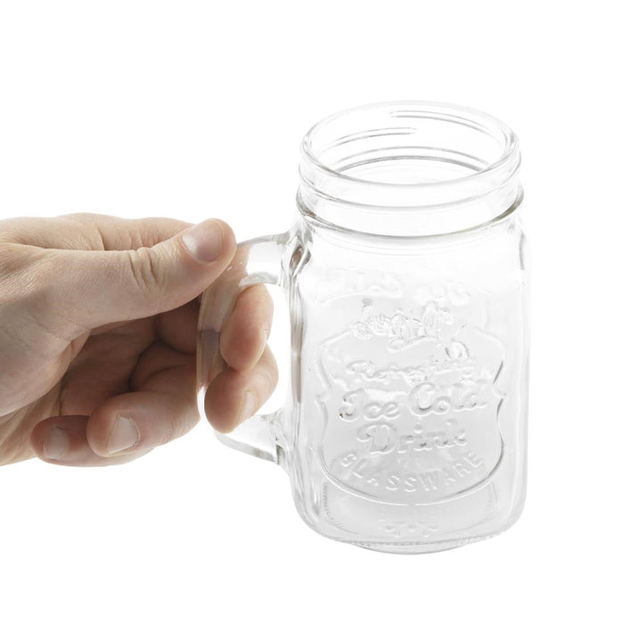 Olympia Handled Mason Jar 450ml (12 Pack) Olympia