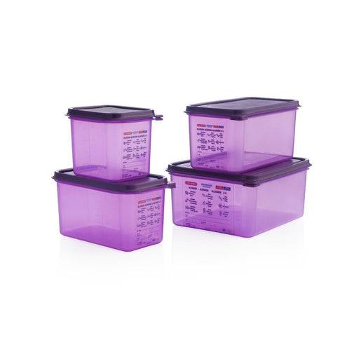 Araven Allergen Polypropylene 1/6 Gastronorm Food Container Purple 2.6Ltr Araven