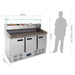 Polar G-Series Pizza Prep Counter Fridge with Topper 368Ltr Polar