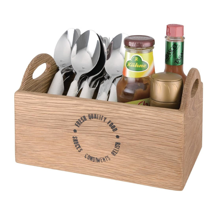 Olympia Oak Printed Table Caddy 230mm Olympia