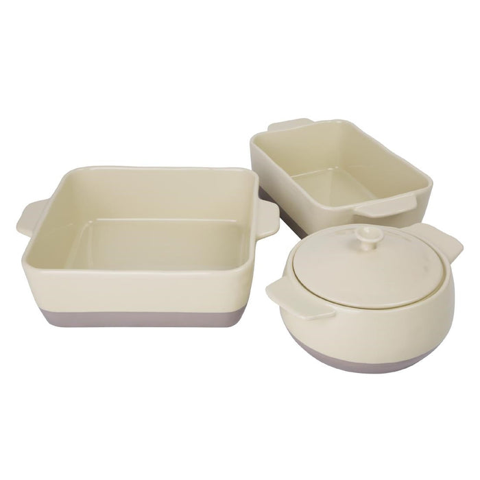 Olympia Cream And Taupe Ceramic Roasting Dish 2.5Ltr Olympia