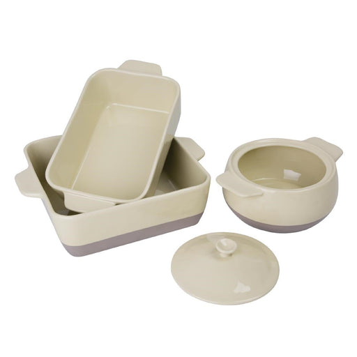 Olympia Cream And Taupe Ceramic Roasting Dish 2.5Ltr Olympia