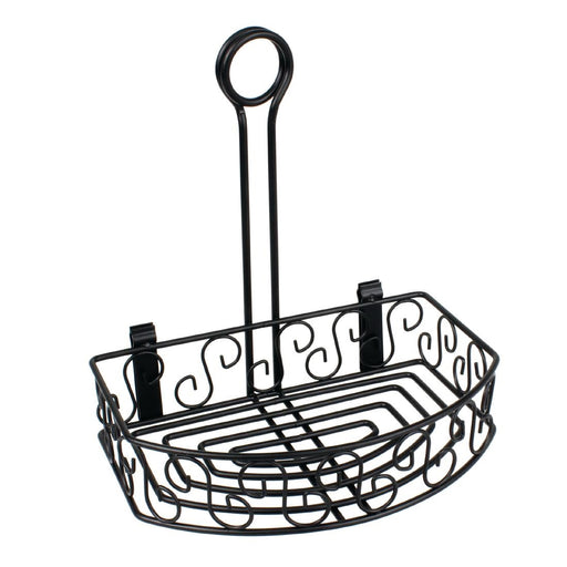 230(H) x 215(W) x 155(D)mm. Holds menu on the back