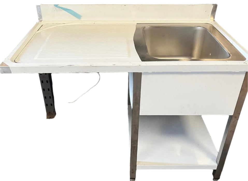 Commercial Stainless Steel Sink for Dishwashers 1 Bowl Right Bottom Shelf 120cm Canmac B-GRADE