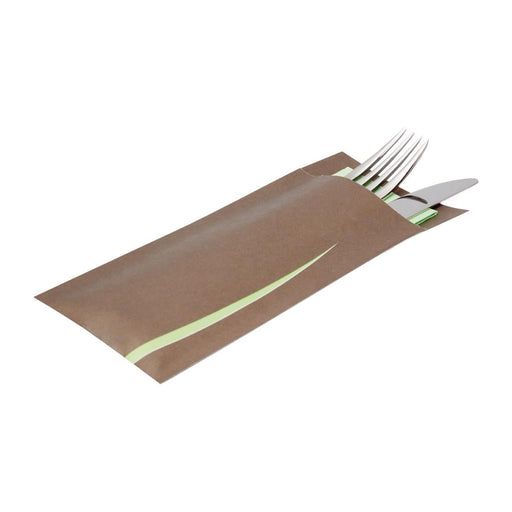 Europochette Bari Brown Cutlery Pouch with Napkin (100 Pack) Europochette