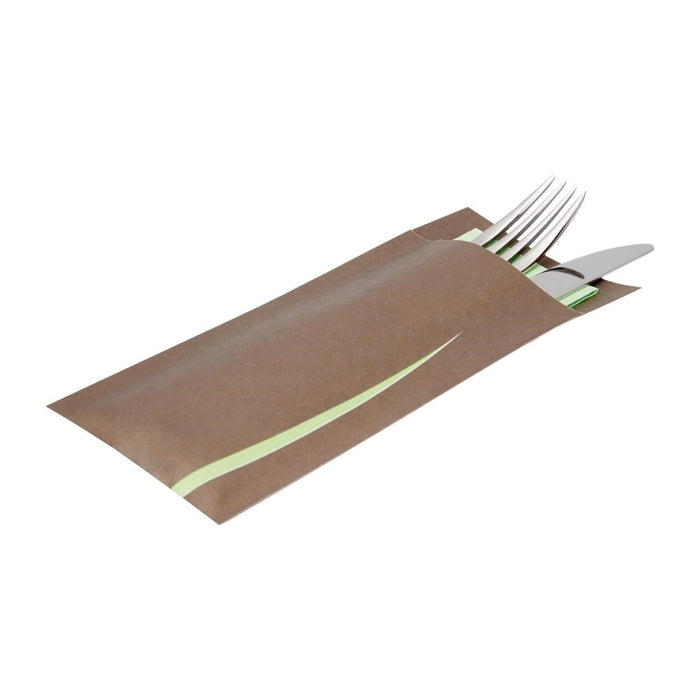 Europochette Bari Brown Cutlery Pouch with Napkin (100 Pack) Europochette