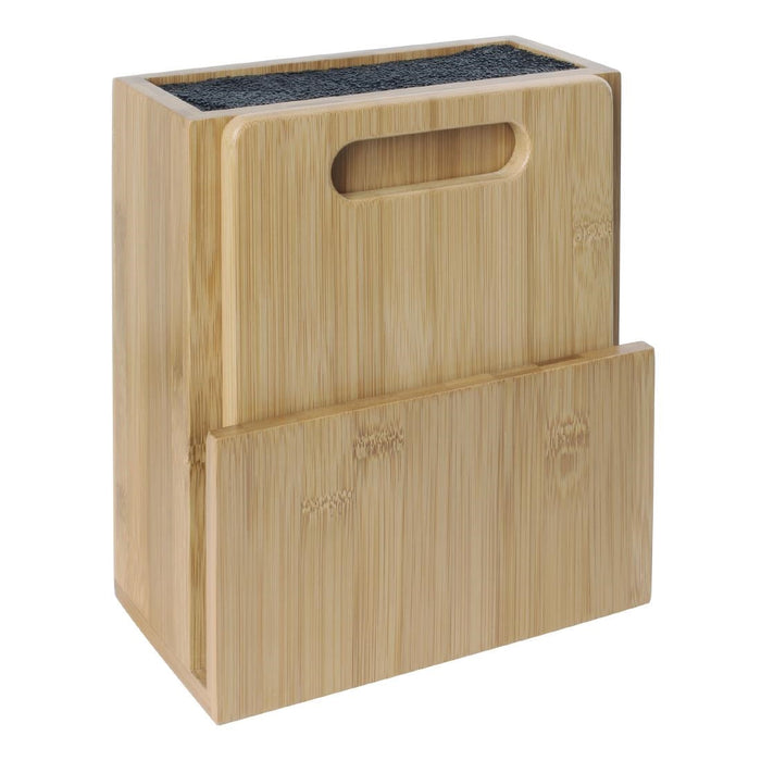 Vogue Wooden Universal Knife Block and Chopping Board Vogue