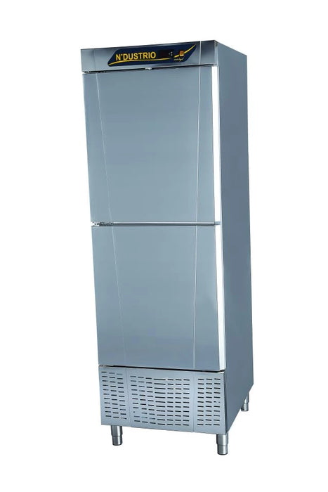 UPRIGHT GASTRONORM REFRIGERATOR - 2 HALF DOORS, 2 ZONES, 2 FANS