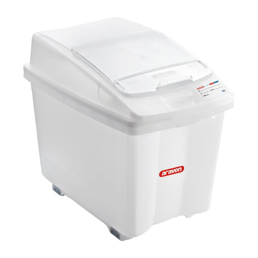 Araven Transparent Mobile Ingredient Bin 80Ltr Araven
