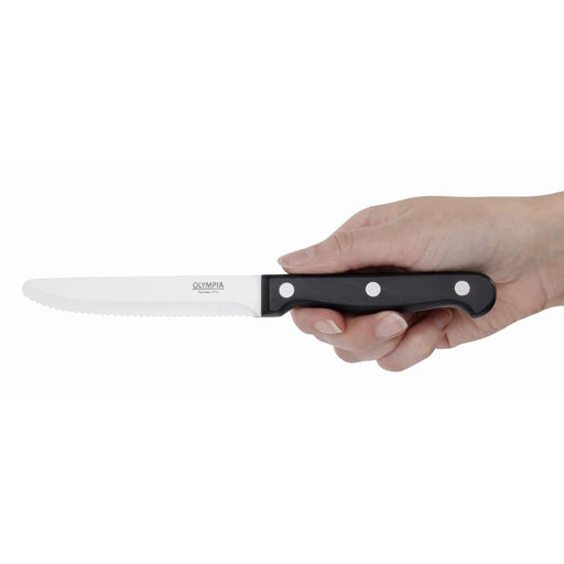 Olympia Rounded Steak Knife Black (12 Pack) Olympia