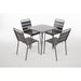 Bolero Amalfi Slatted Square Steel Folding Table Grey 700mm Bolero