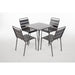 Bolero Amalfi Slatted Steel Side Chairs Grey (4 Pack) Bolero