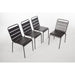 Bolero Amalfi Slatted Steel Side Chairs Grey (4 Pack) Bolero