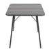 Bolero Amalfi Slatted Square Steel Folding Table Grey 700mm Bolero