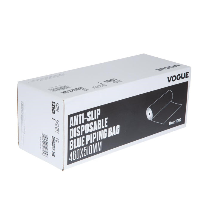 Vogue Anti-Slip Disposable Blue Piping Bags (100 Pack) Vogue