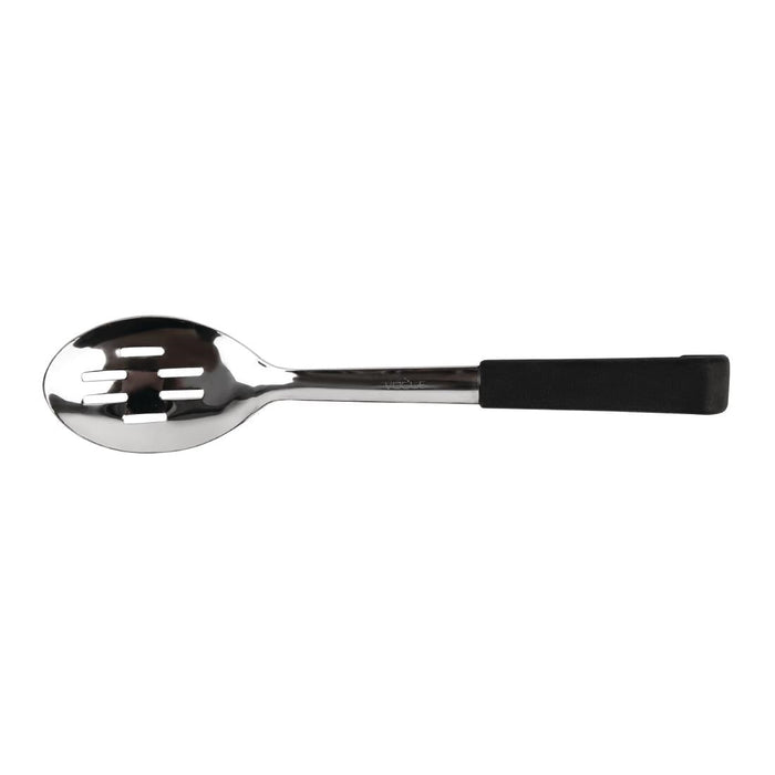 Vogue Slotted Serving Spoon Black Handle 340mm Vogue