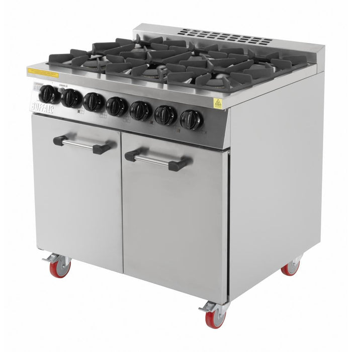 Buffalo 6 Burner Gas Oven Range with Castors Buffalo