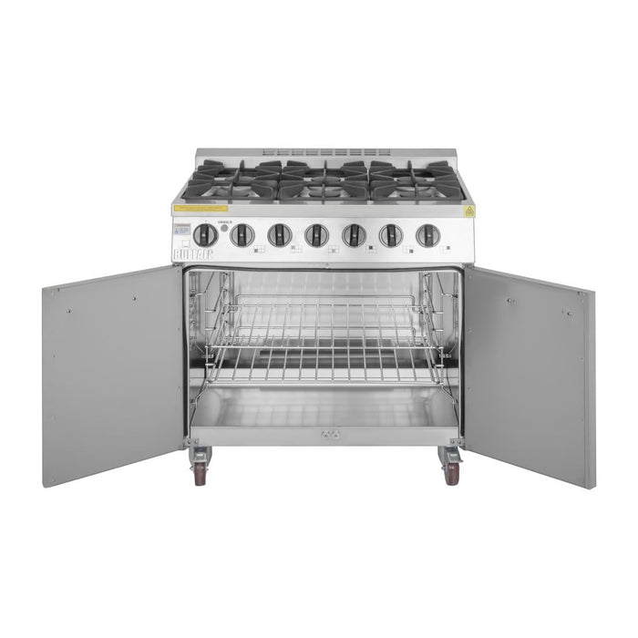 Buffalo 6 Burner Gas Oven Range with Castors Buffalo