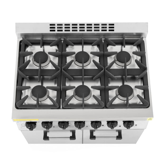 Buffalo 6 Burner Gas Oven Range with Castors Buffalo