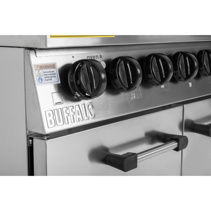 Buffalo 6 Burner Gas Oven Range with Castors Buffalo