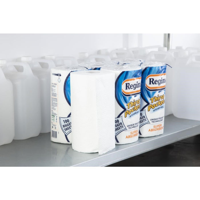 Regina Thirst Pockets Kitchen Roll White 2-Ply 22.9m (6 Pack) Regina