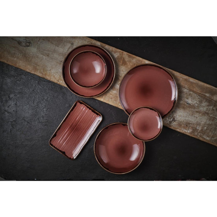 Dudson Harvest Plum Organic Rectangular Plate 10.6X6.3 inch (12 Pack) Dudson
