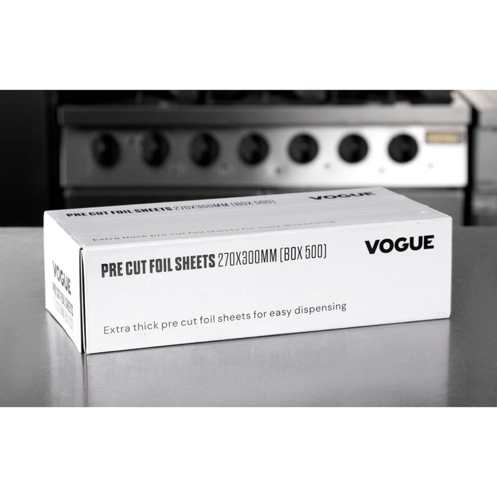 Vogue Aluminium Foil Sheets 270x300mm (500 Pack) Vogue