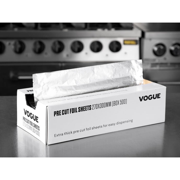 Vogue Aluminium Foil Sheets 270x300mm (500 Pack) Vogue