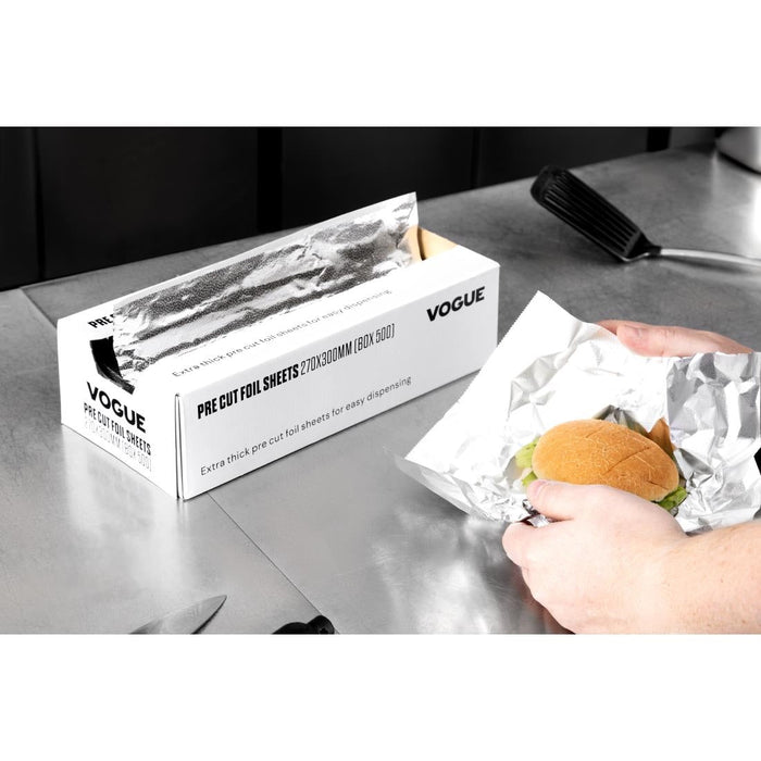 Vogue Aluminium Foil Sheets 270x300mm (500 Pack) Vogue