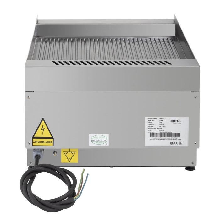 Buffalo 600 Series 3kW Ribbed Electric Griddle 400mm Buffalo