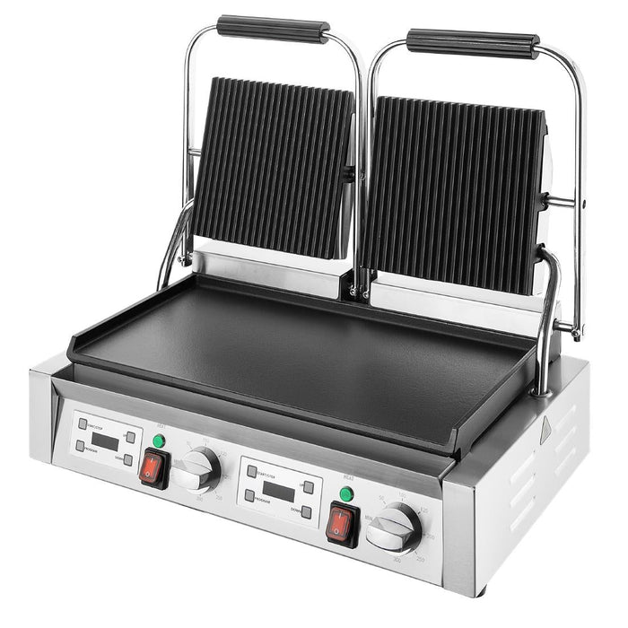 Buffalo Double Contact Grill Flat Base Ribbed Top Plate Buffalo