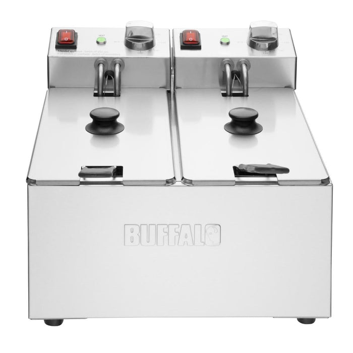 Buffalo Twin Tank Twin Basket 2x3Ltr Countertop Fryer 2x2kW Buffalo
