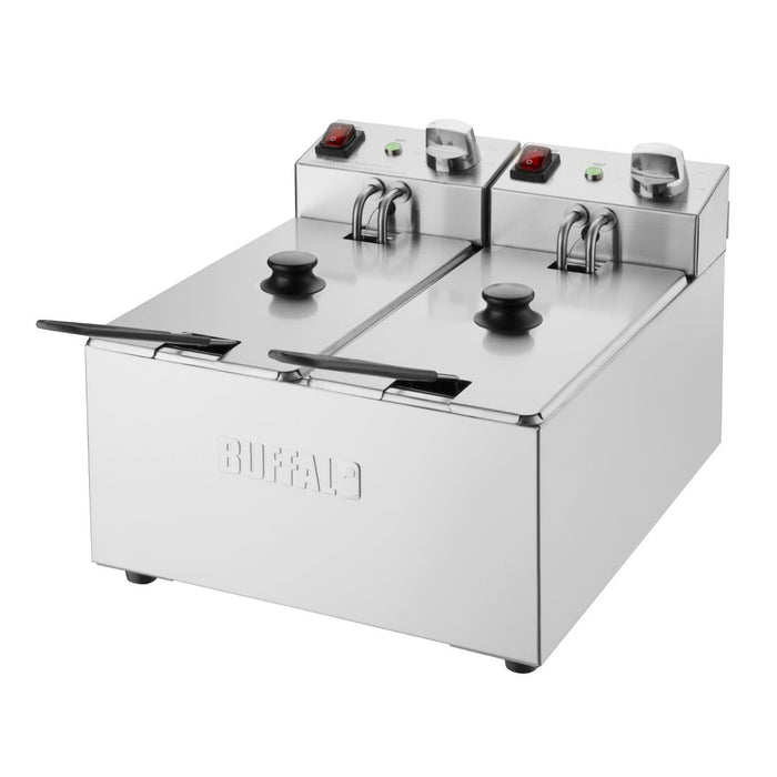 Buffalo Twin Tank Twin Basket 2x3Ltr Countertop Fryer 2x2kW Buffalo
