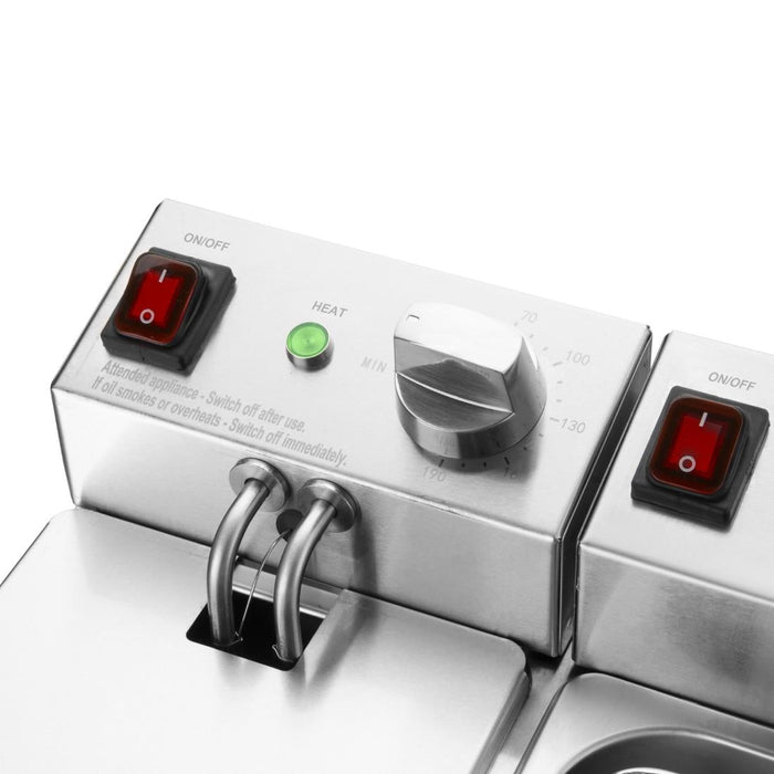 Buffalo Twin Tank Twin Basket 2x3Ltr Countertop Fryer 2x2kW Buffalo