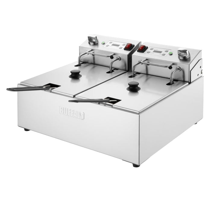Buffalo  Double Electric Fryer with Timer 2x5Ltr Buffalo