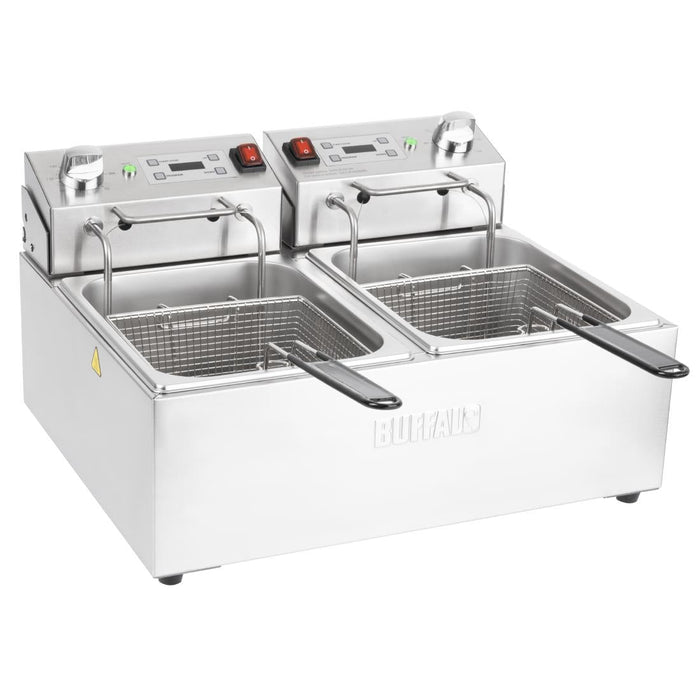 Buffalo  Double Electric Fryer with Timer 2x5Ltr Buffalo