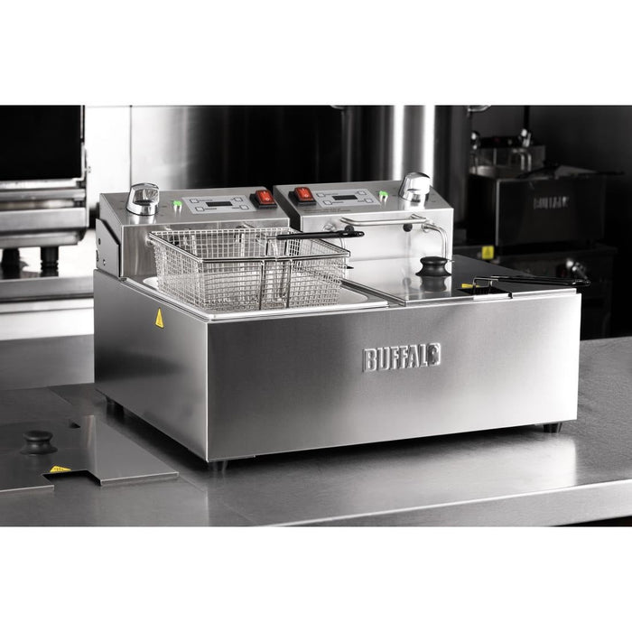 Buffalo  Double Electric Fryer with Timer 2x5Ltr Buffalo