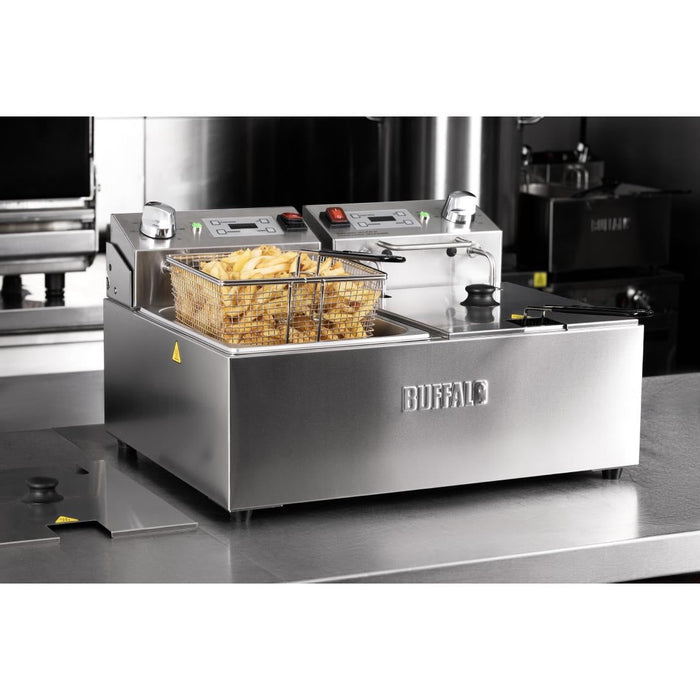 Buffalo  Double Electric Fryer with Timer 2x5Ltr Buffalo
