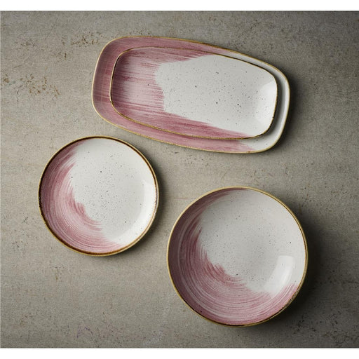 Churchill Stonecast Accents Chefs Oblong Plates Petal Pink 355x189mm (6 Pack) Churchill