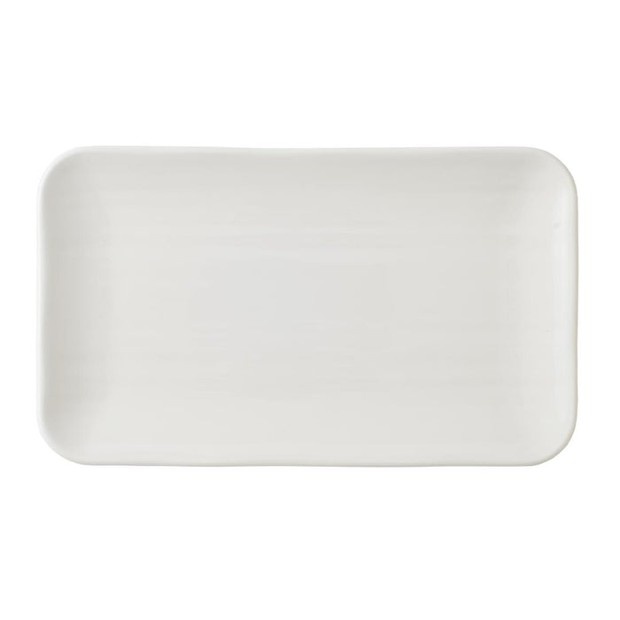 Dudson Harvest Norse White  Organic Rectangular Plate 10.6X6.3" Box 12