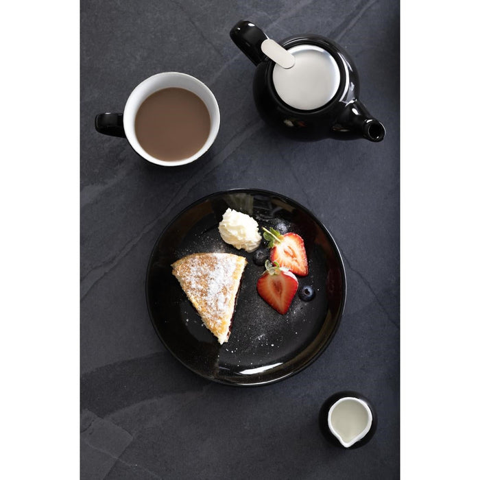 Olympia Cafe Coupe Plate Black - 200mm 8" (12 Pack) Olympia