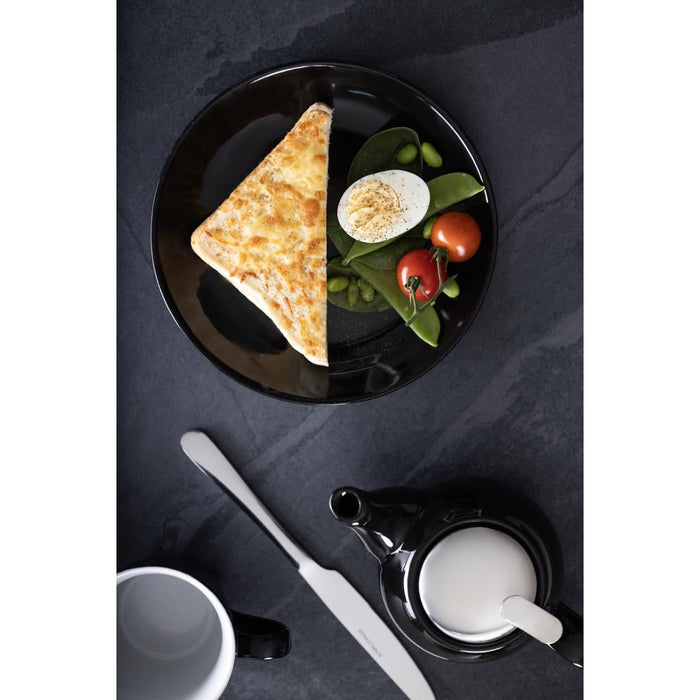 Olympia Cafe Coupe Plate Black - 200mm 8" (12 Pack) Olympia