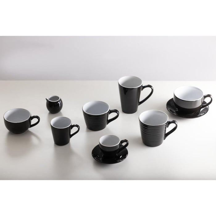 Olympia Cafe Latte Cups Black 340ml (12 Pack) Olympia